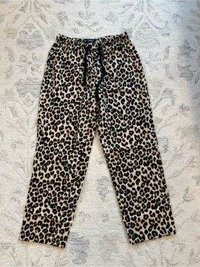 Nordstrom Leopard Print Drawstring Pajama Pants - Beige/Black/Gold